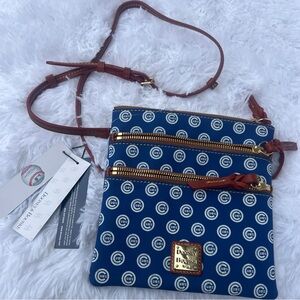 Dooney & Bourke Blue Crossbody Bag MLB Chicago Cubs Triple Zip NWT